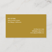 Carte de visite Abstrait moderne de moutarde (Dos)