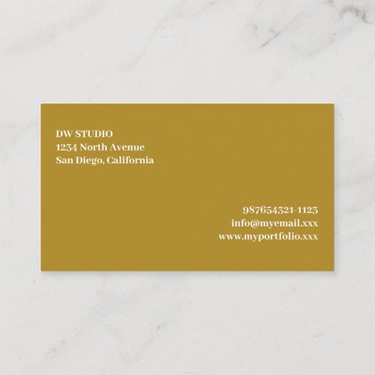 Carte de visite Abstrait moderne de moutarde (Dos)