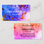 Carte De Visite Abstrait moderne Elégant Modèle Bleu pourpre (Devant / Derrière)