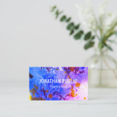 Carte De Visite Abstrait moderne Elégant Modèle Bleu pourpre (Debout devant)