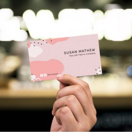 Carte de visite Abstrait moderne élégant rose de l