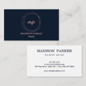 Carte De Visite Abstrait moderne Faux Rose Gold (Devant / Derrière)