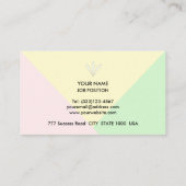 Carte De Visite Abstrait moderne Pastel Gold Rose, Jaune & Vert (Dos)