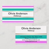 Carte De Visite Abstrait moderne rayé bordé élégant amusant mignon (Devant / Derrière)