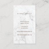 Carte De Visite Abstrait moderne rose, Marbre blanc et bois (Dos)