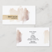 Carte De Visite abstrait moderne rose or rose (Devant / Derrière)