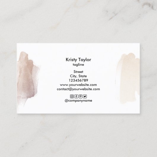 Carte De Visite abstrait moderne rose or rose (Dos)