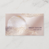 Carte De Visite abstrait moderne rose or rose (Devant)