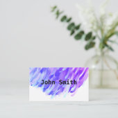 Carte De Visite abstrait moderne trait de peinture violet concepti (Debout devant)