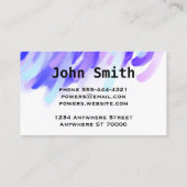 Carte De Visite abstrait moderne trait de peinture violet concepti (Dos)