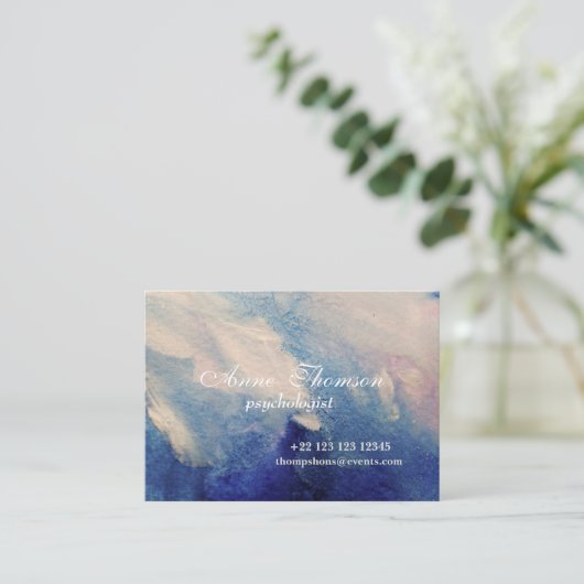 Carte de visite Abstrait moderne violet (Debout devant)