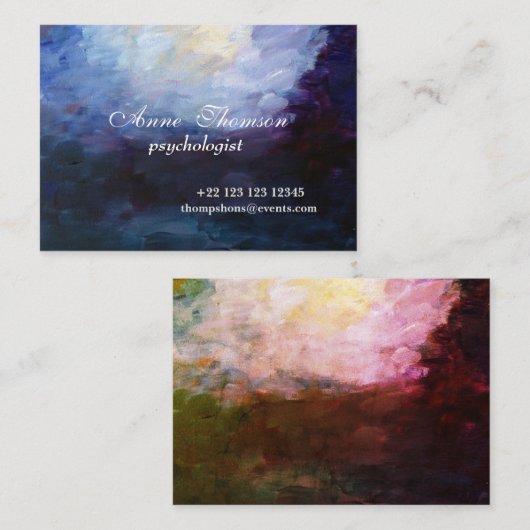 Carte de visite Abstrait moderne violet (Devant / Derrière)