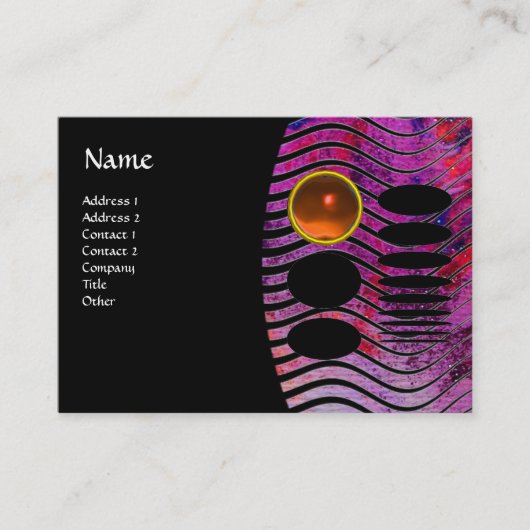 Carte De Visite ABSTRAIT MONOGRAM de la TECHNO orange (Devant)