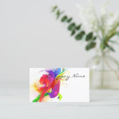 Carte De Visite Abstrait Morning Glory & Lorikeet Paint Splatters (Debout devant)