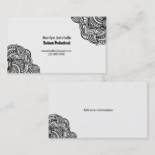 Carte De Visite Abstrait noir et blanc contemporain (Devant / Derrière)