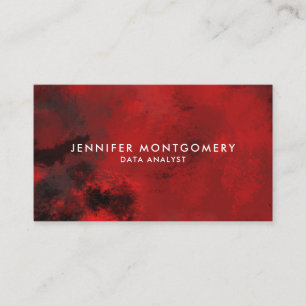 Carte De Visite Abstrait noir et rouge moderne - Créatif et Artist