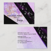 Carte De Visite *~* Abstrait Noir Parties scintillant moderne Géom (Devant / Derrière)