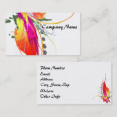 Carte De Visite Abstrait Oiseau de Paradise Paint Splatters (Devant / Derrière)
