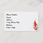 Carte De Visite Abstrait Oiseau de Paradise Paint Splatters (Dos)