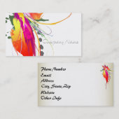 Carte De Visite Abstrait Oiseau de Paradise Paint Splatters (Devant / Derrière)