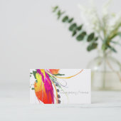 Carte De Visite Abstrait Oiseau de Paradise Paint Splatters (Debout devant)