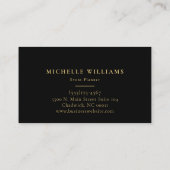 Carte De Visite Abstrait or feuille moderne (Dos)