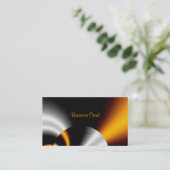 Carte de visite Abstrait Orange Gris Argent Noir (Debout devant)