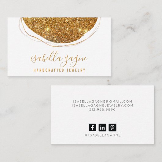 Carte De Visite Abstrait Parties scintillant or Joaillerie Designe (Devant / Derrière)