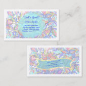 Carte De Visite Abstrait Pastel Floral Design personnalisable (Devant / Derrière)