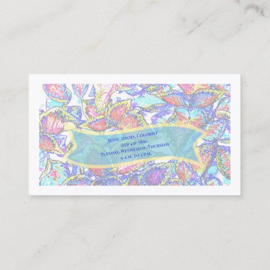 Carte De Visite Abstrait Pastel Floral Design personnalisable (Dos)