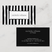 Carte de visite Abstrait Peint en bandes noires (Devant / Derrière)