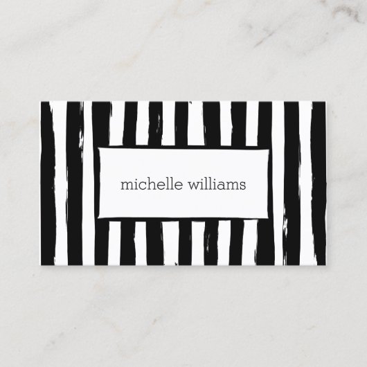 Carte de visite Abstrait Peint en bandes noires (Devant)