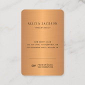 Carte De Visite Abstrait peinture moderne cuivre or monogramme (Dos)