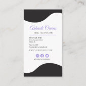 Carte De Visite Abstrait Purple Swirl Hands Clou Artiste Business (Dos)