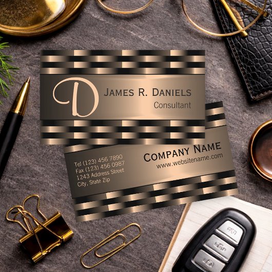 Carte De Visite Abstrait Red Copper Luxury Metallic Art Motif