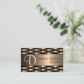 Carte De Visite Abstrait Red Copper Luxury Metallic Art Motif (Debout devant)