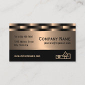 Carte De Visite Abstrait Red Copper Luxury Metallic Art Motif (Dos)