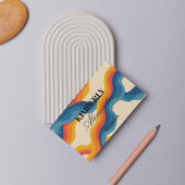 Carte De Visite Abstrait Retro Bleu Bleu Verre Gras Moderne