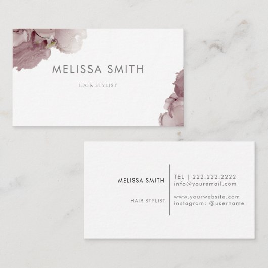 carte de visite abstrait rose (Devant / Derrière)