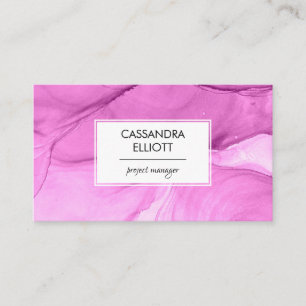 Carte De Visite Abstrait Rose Foncé Unique Encre Alcoolique Liquid
