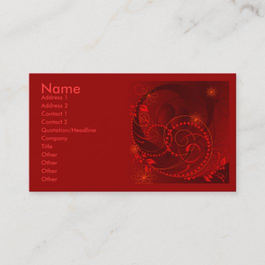 Carte De Visite abstrait rouge (Devant)