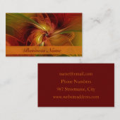 Carte De Visite Abstrait Rouge Orange Brown Vert Fractal Art Flowe (Devant / Derrière)