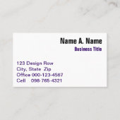 Carte De Visite Abstrait Roulement spiral violet blanc géométrique (Dos)