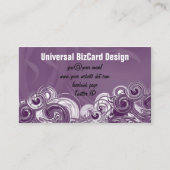 Carte De Visite Abstrait Roulement spiral violet blanc géométrique (Devant)