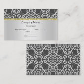 Carte de visite Abstrait Silver Black Gold moderne (Devant / Derrière)