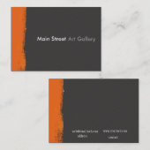 Carte De Visite Abstrait Tangerine Brusch Professionnel moderne (Devant / Derrière)
