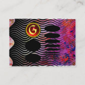 Carte De Visite ABSTRAIT TECHNO MONOGRAM rouge rubis (Dos)