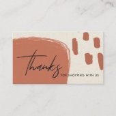 CARTE DE VISITE ABSTRAIT TERRACOTTA KRAFT SCANDI MERCI LOGO (Devant)