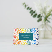 Carte De Visite Abstrait Terrazzo Mosaic coloré Rainbow Motif (Debout devant)