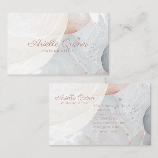 Carte De Visite Abstrait Terre Moderne Formes D'Aquarelle Textures (Devant / Derrière)